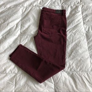 American Eagle Burgundy Hi-rise Jeggings